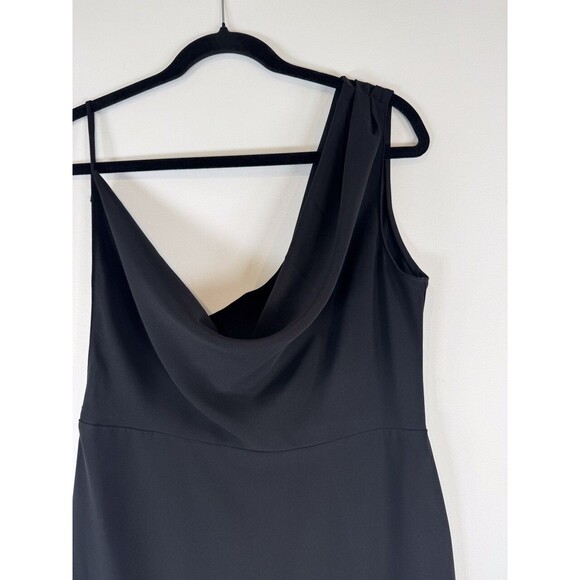 Amanda Uprichard Womens Dress Black Maxi One Shoulder A Line Party Evening Large - Picture 9 of 13